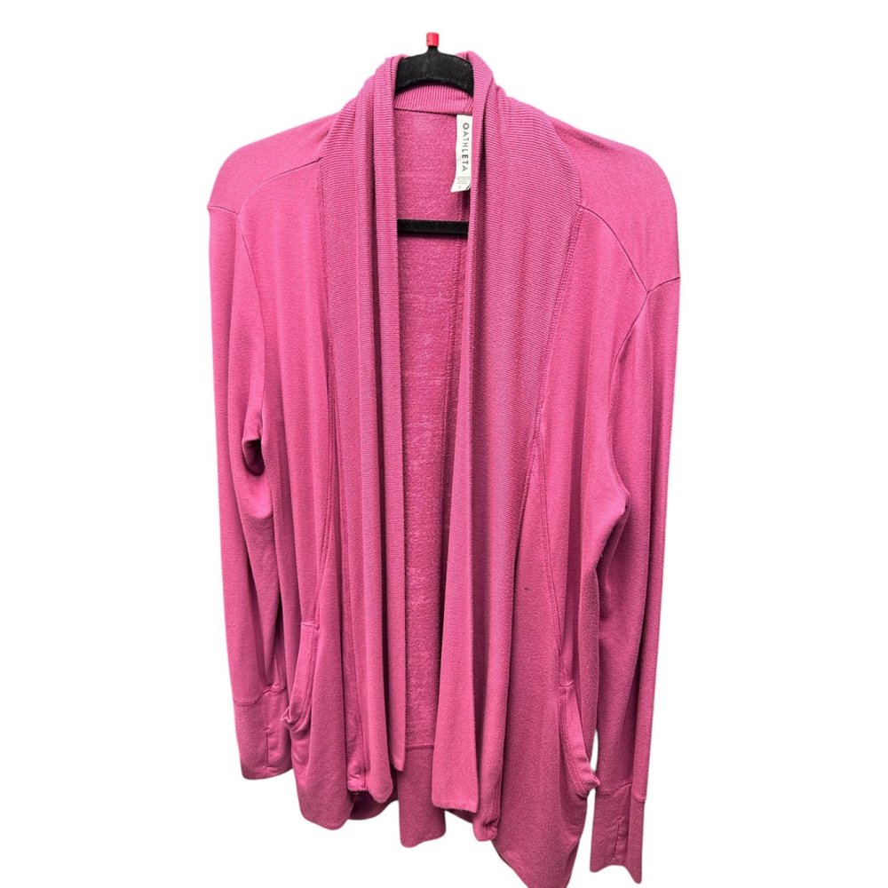 51. Athleta Pranayama Wrap Open Cardigan Sweater Women’s Large Rose - Picture 4 of 4